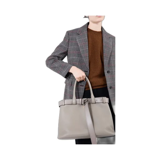 Prada Buckle Large Leather Handbag With Belt