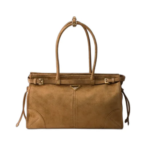 Prada Bonnie Large Suede Handbag
