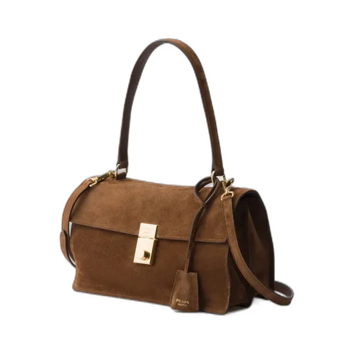 Prada Soft Sound Medium Suede Shoulder Bag