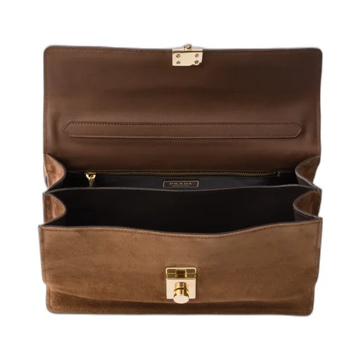 Prada Soft Sound Medium Suede Shoulder Bag