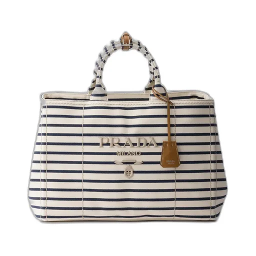 Striped Canvas Tote Bag