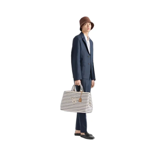 Striped Canvas Tote Bag