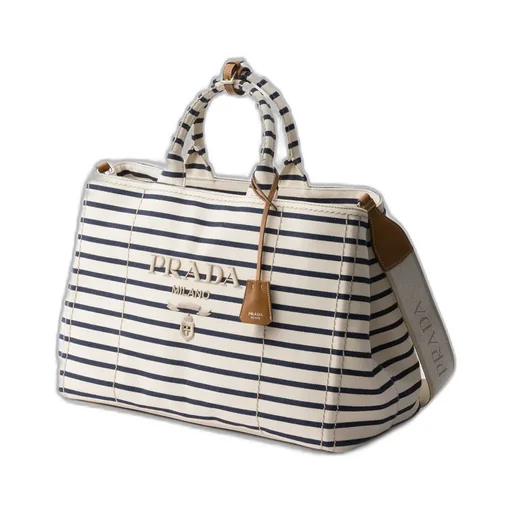 Striped Canvas Tote Bag