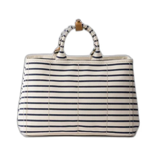 Striped Canvas Tote Bag