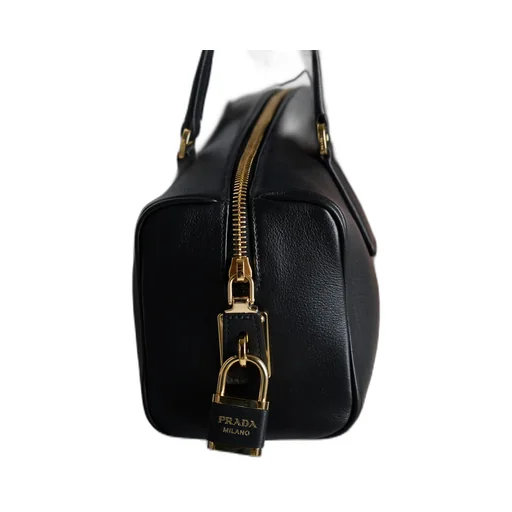 Medium Leather Top-Handle Bag With Padlock