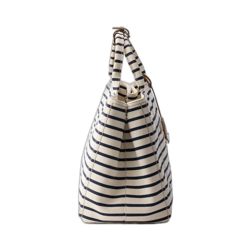 Striped Canvas Tote Bag