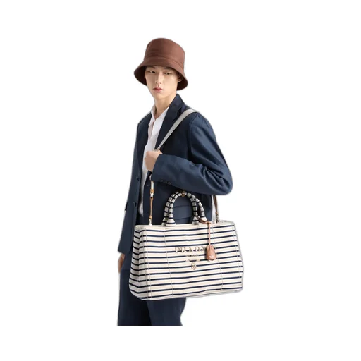 Striped Canvas Tote Bag
