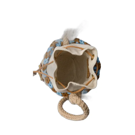Wicker And Linen-Blend Mini-Bag