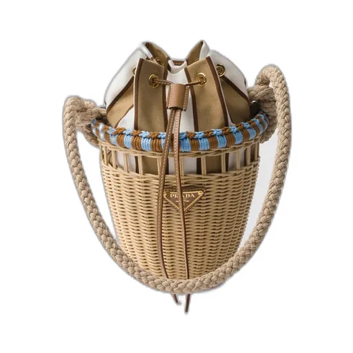 Wicker Mini Bucket Bag