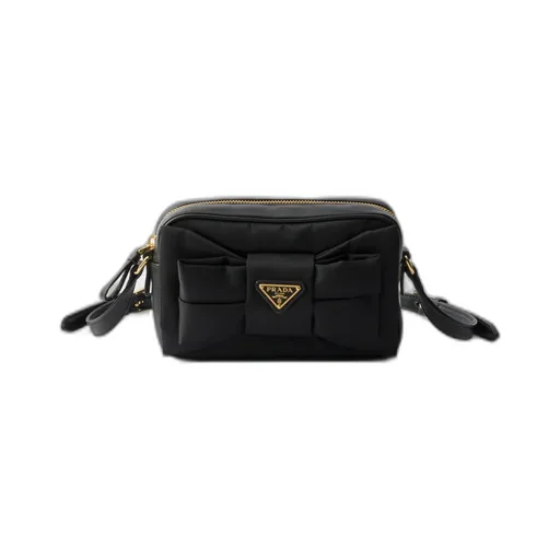 Re-Nylon And Nappa Leather Mini Shoulder Bag With Bow