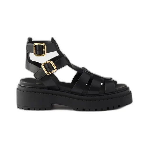 Leather Sandals With Ankle Straps