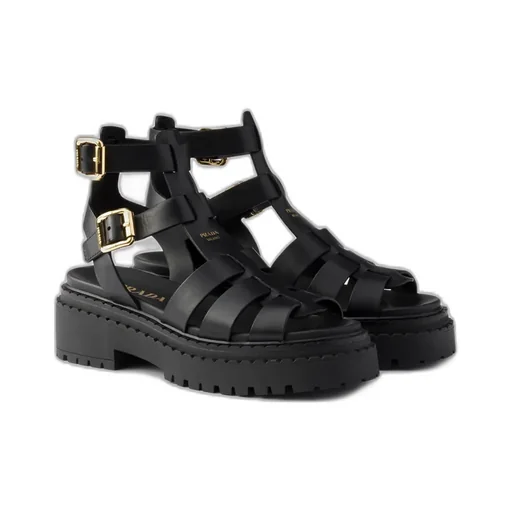 Leather Sandals With Ankle Straps