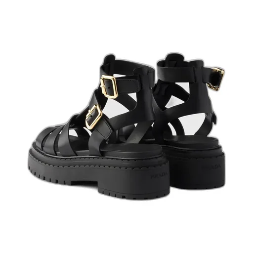 Leather Sandals With Ankle Straps