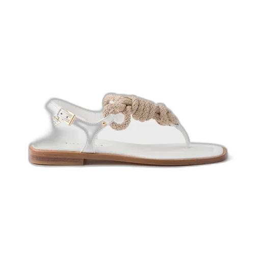 Leather And Cord Thong Sandals