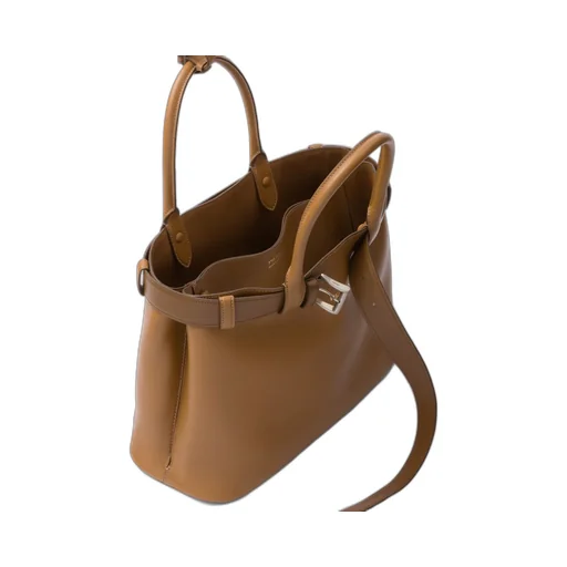 Prada Buckle Large Leather Handbag With Belt