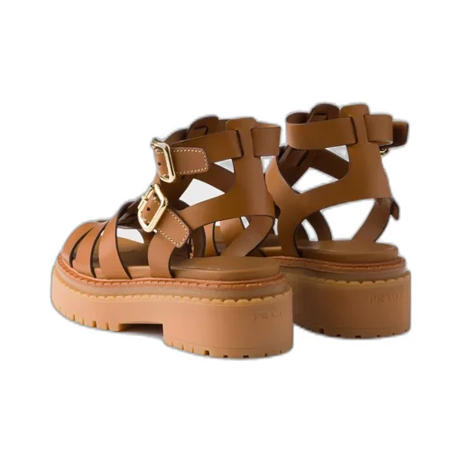 Leather Sandals With Ankle Straps