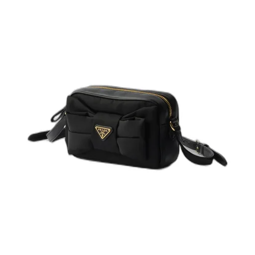 Re-Nylon And Nappa Leather Mini Shoulder Bag With Bow