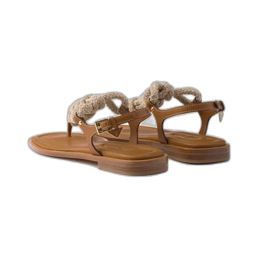 Leather And Cord Thong Sandals