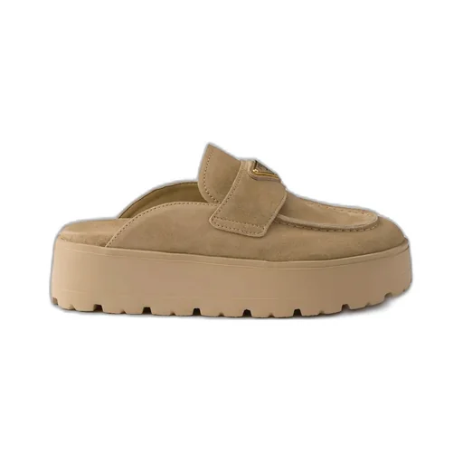 Suede Flatform Mules