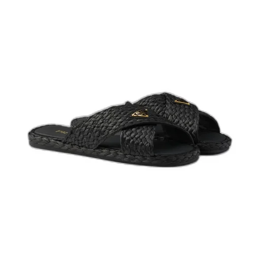 Raffia Crisscross Slides