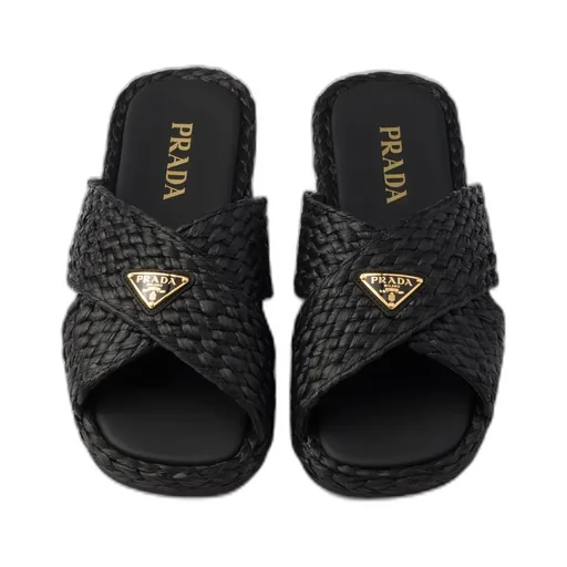 Raffia Crisscross Slides