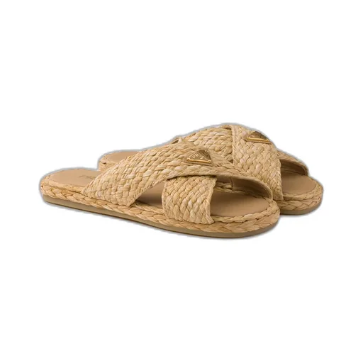 Raffia Crisscross Slides
