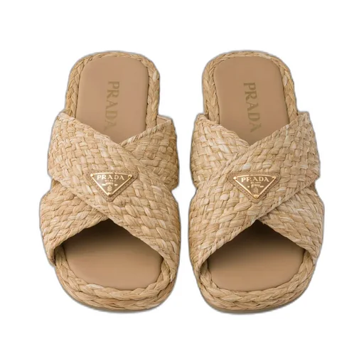 Raffia Crisscross Slides