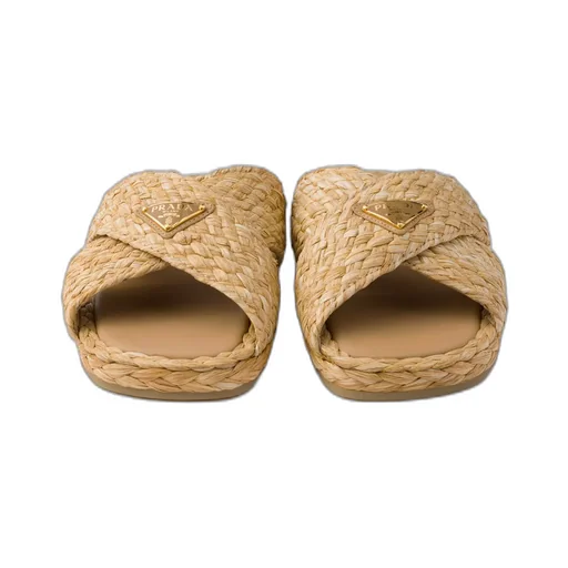 Raffia Crisscross Slides