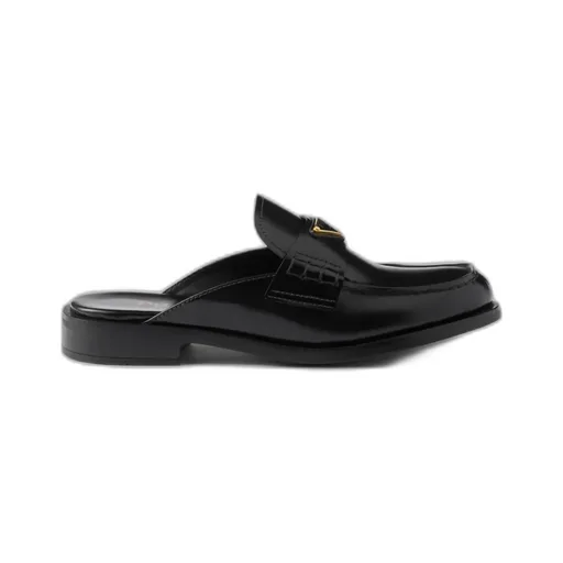 Brushed Leather Mules