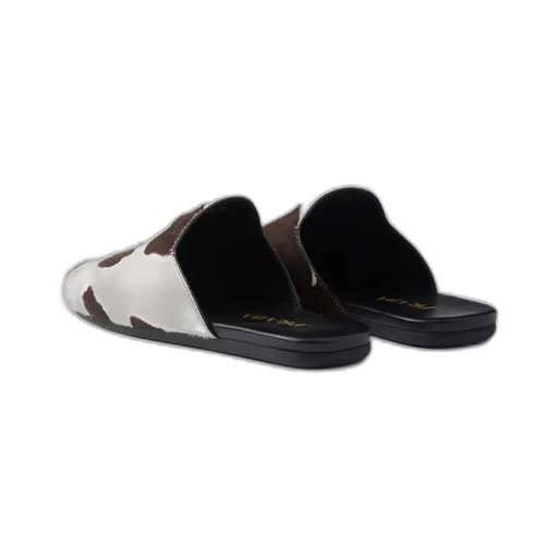 Printed Leather Mules
