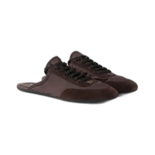 Collapse Re-Nylon And Suede Mules