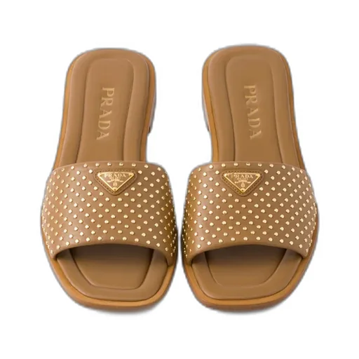 Nappa Leather Slides With Studs