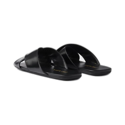 Brushed Leather Slides
