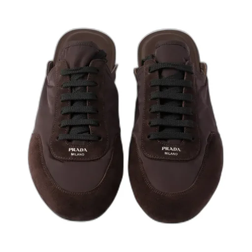 Collapse Re-Nylon And Suede Mules
