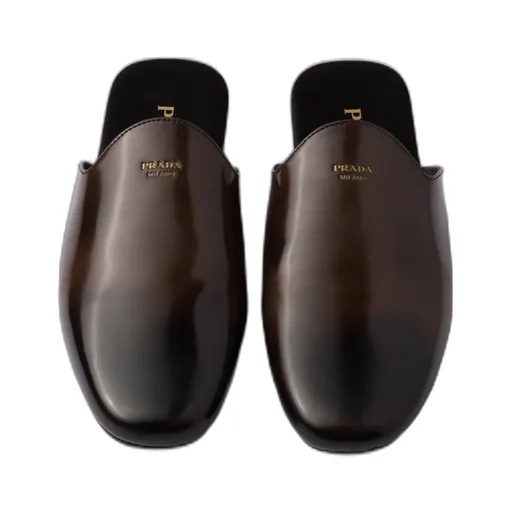 Brushed Leather Mules