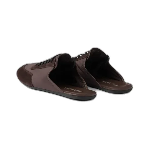 Collapse Re-Nylon And Suede Mules