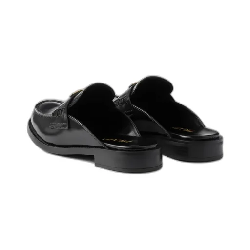 Brushed Leather Mules