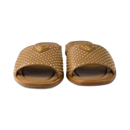 Nappa Leather Slides With Studs