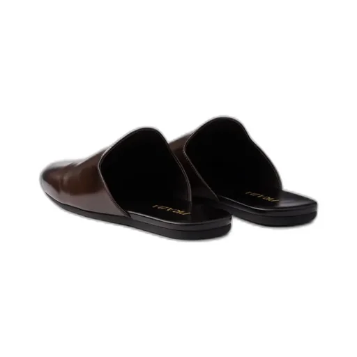 Brushed Leather Mules