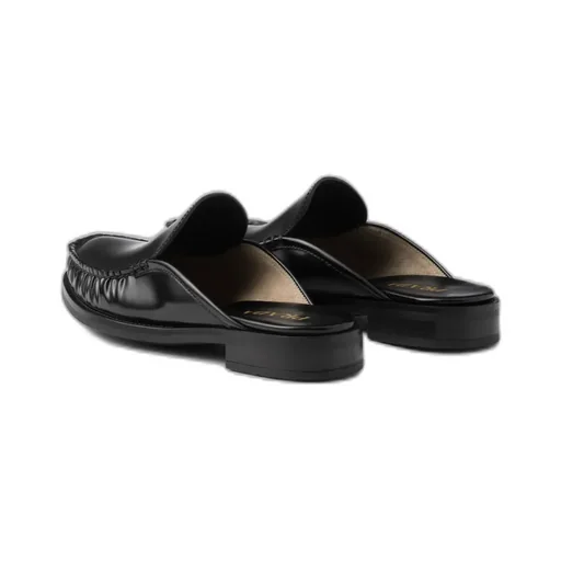 Brushed Leather Mules