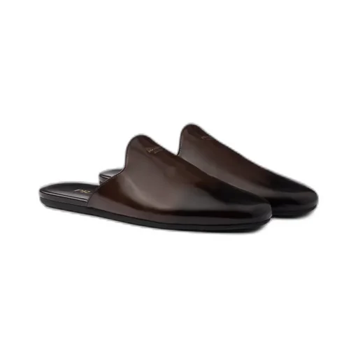 Brushed Leather Mules