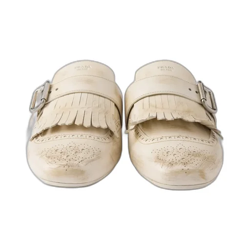 Shuffle Fringed Leather Mules