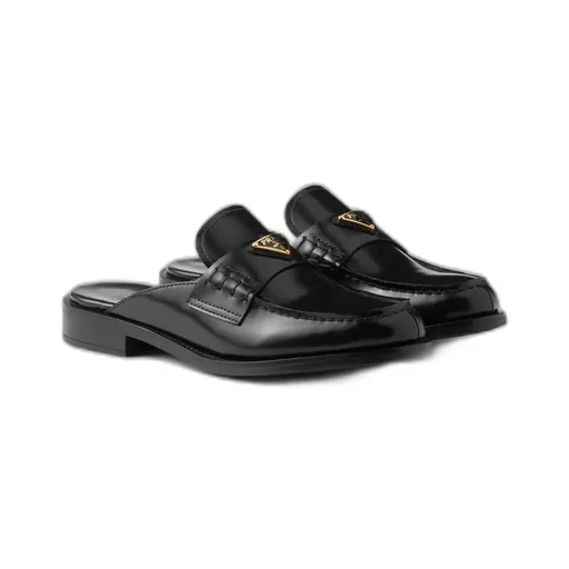 Brushed Leather Mules