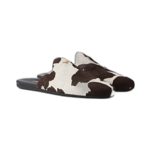 Printed Leather Mules