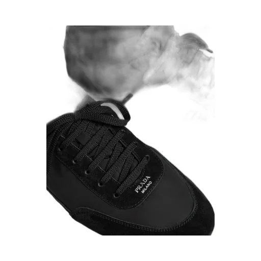 Collapse Re-Nylon And Suede Sneakers