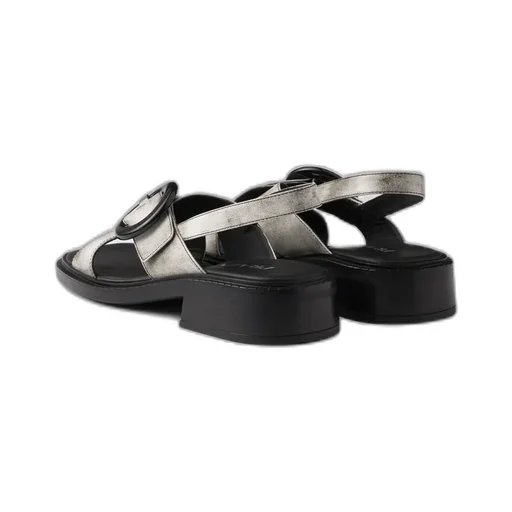 Brushed Leather Sandals With Buckle