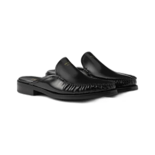 Brushed Leather Mules