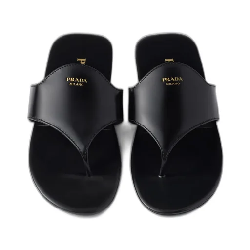 Brushed Leather Thong Sandals