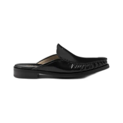 Brushed Leather Mules