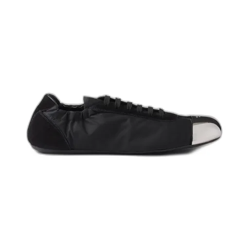 Collapse Re-Nylon And Suede Sneakers With Metal Toecap